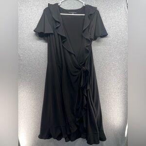 Tiana B. Black Asymmetrical Ruffle Dress